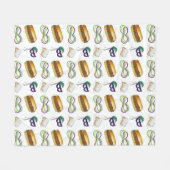 ニューオーリンズルイジアナNOLAマルディグラスベイグネットマスク フリースブランケット (正面(横))