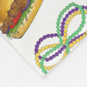 ニューオーリンズルイジアナNOLAマルディグラスベイグネットマスク フリースブランケット (角)