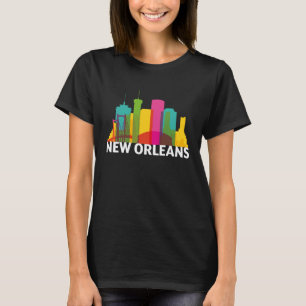 ニューオーリンズルイジアナUSAスカイラインシルエットウートリ Tシャツ