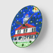 ニューオーリンズレイクライトハウスクロック ラウンド壁時計 (傾斜)