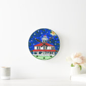 ニューオーリンズレイクライトハウスクロック ラウンド壁時計 (ホーム)