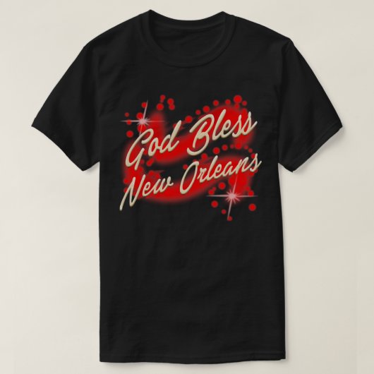 ニューオーリンズレッド版TシャツのGod Bless Tシャツ (デザイン正面)