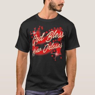 ニューオーリンズレッド版TシャツのGod Bless Tシャツ