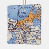 ニューオーリンズヴィンテージの地図 セラミックオーナメント (左)
