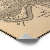 ニューオーリンズヴィンテージの地図 ポスター (角)