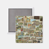 ニューオーリンズヴィンテージはがきコラージマグネット マグネット (正面/裏面)