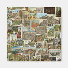 ニューオーリンズヴィンテージはがきコラージマグネット