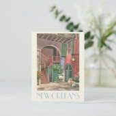 ニューオーリンズヴィンテージコートヤードシーン ポストカード (スタンド正面)