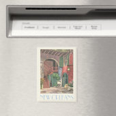 ニューオーリンズヴィンテージ中庭の階段のシーン マグネット (インサイチュ (食洗機))