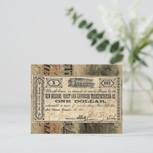 ニューオーリンズ南北戦争アンティークマネーサザンアメリカ ポストカード (スタンド正面)