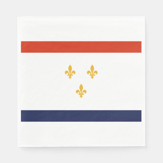 ニューオーリンズ国旗（ルイジアナ，米国） スタンダードランチョンナプキン (正面)