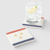 ニューオーリンズ国旗(ルイジアナ,米国) ストーンコースター (横)