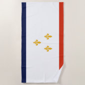 ニューオーリンズ国旗(ルイジアナ,米国) ビーチタオル (正面)