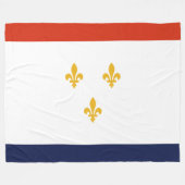 ニューオーリンズ国旗(ルイジアナ,米国) フリースブランケット (正面(横))