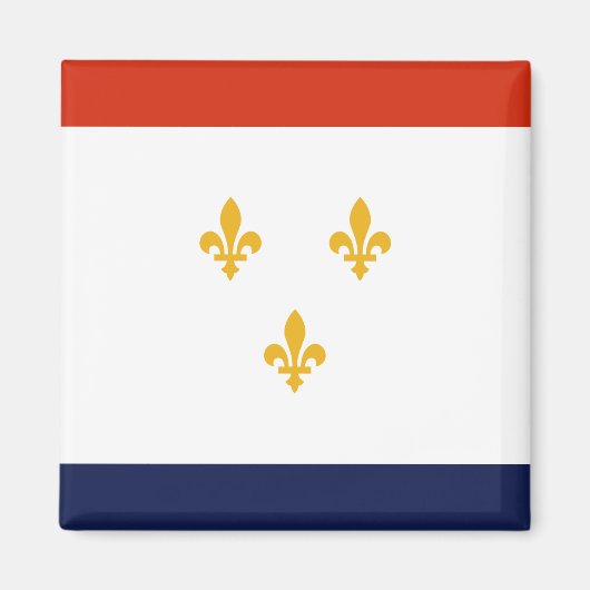 ニューオーリンズ国旗（ルイジアナ，米国） マグネット (正面)