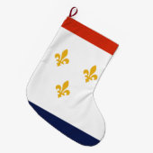 ニューオーリンズ国旗（ルイジアナ，米国） ラージクリスマスストッキング (正面 (吊り時))