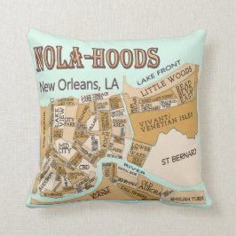 ニューオーリンズ地区の地図， NOLA_HOODS クッション