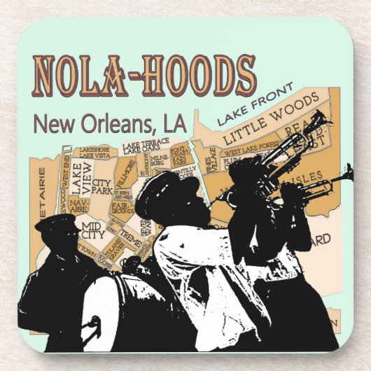 ニューオーリンズ地区の地図， NOLA_HOODS コースター (正面)