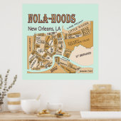 ニューオーリンズ地区の地図， NOLA_HOODS ポスター (キッチン)