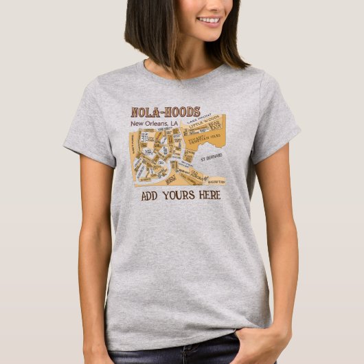 ニューオーリンズ地区の地図, NOLA_HOODS Tシャツ (正面)