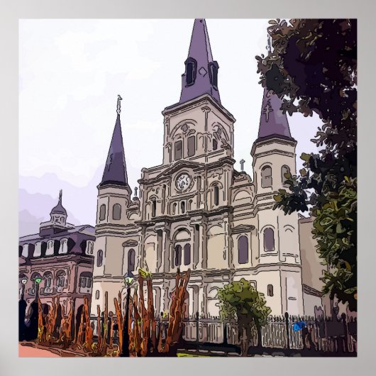 ニューオーリンズ大聖堂冬 ポスター (正面)