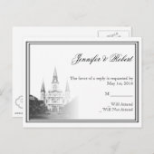 ニューオーリンズ宛先ウェディングRSVPポストカード インビテーションポストカード (正面/裏面)