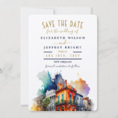 ニューオーリンズ市区町村の日付を保存フランスのする 招待状 (正面)