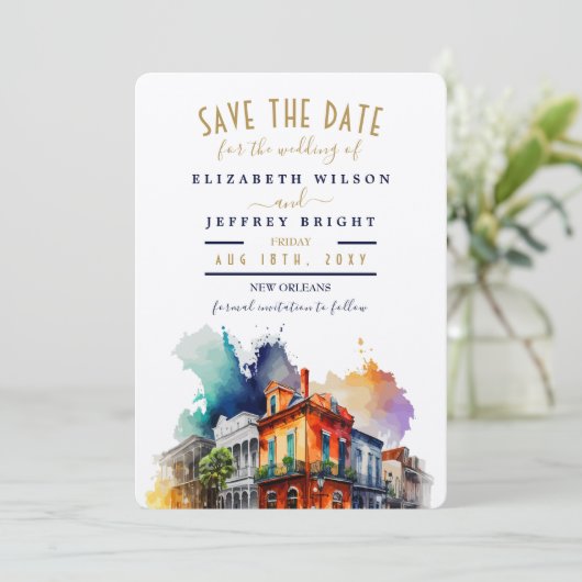 ニューオーリンズ市区町村の日付を保存フランスのする 招待状 (スタンド正面)