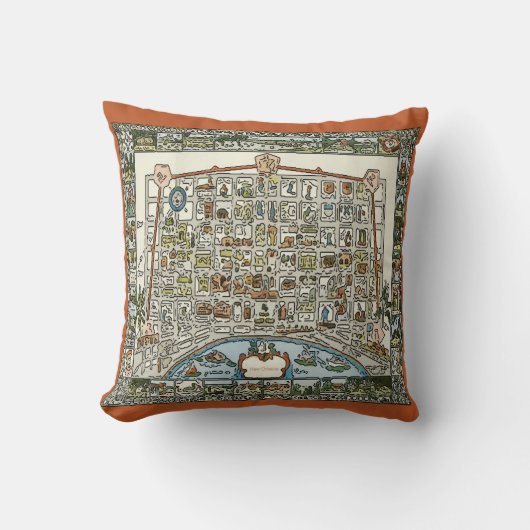 ニューオーリンズ抽象芸術の地図 クッション (正面)