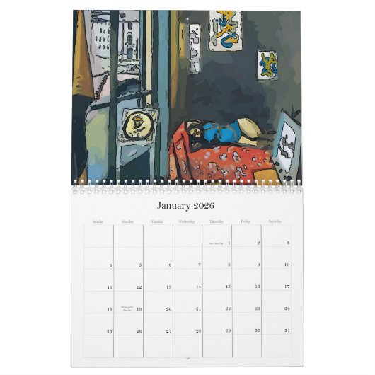 ニューオーリンズ抽象芸術アート カレンダー (1月 2026)