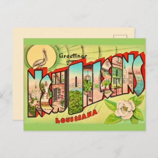 ニューオーリンズ挨拶はがき ポストカード (正面/裏面)