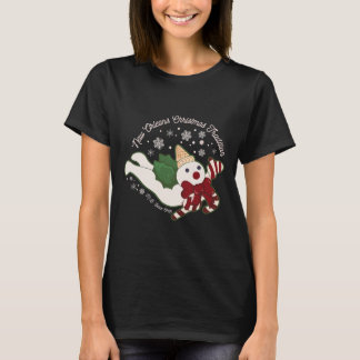 ニューオーリンズ氏ビングルクリスマストラディション雪だるま Tシャツ