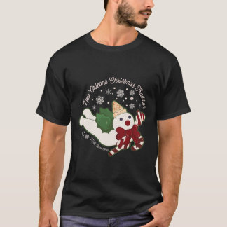 ニューオーリンズ氏ビングルクリスマストラディション雪だるま Tシャツ