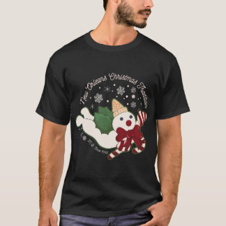 ニューオーリンズ氏ビングルクリスマストラディション雪だるま Tシャツ