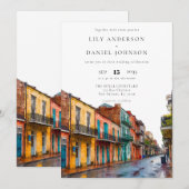 ニューオーリンズ水彩エレガントウェディング 招待状 (正面/裏面)