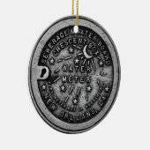 ニューオーリンズ水道メーターのカバーレプリカ セラミックオーナメント (右)