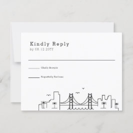 ニューオーリンズ結婚ズ |スタイル化されたスカイラインRSVP 出欠カード