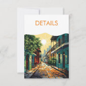 ニューオーリンズ結婚ルイジアナ詳細レトロ 招待状 (裏面)