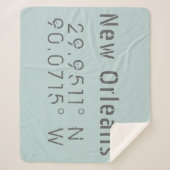 ニューオーリンズ緯度と経度 シェルパブランケット (正面)