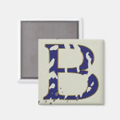 ニューオーリンズ通りブルーレタータイル"B" マグネット (正面/裏面)