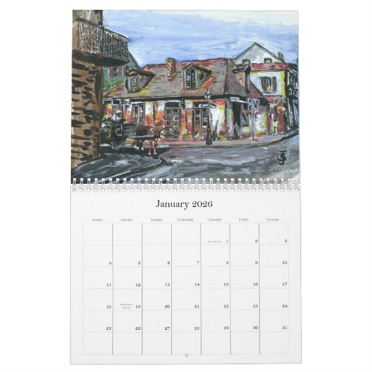 ニューオーリンズ通り車 カレンダー (1月 2026)