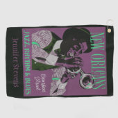 ニューオーリンズ音楽カスタム文字ゴルフタオル2/3 ゴルフタオル (横)