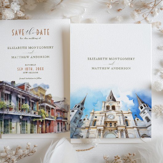 ニューオーリンズ・クォーター大聖堂フランスのの日付を保存 招待状