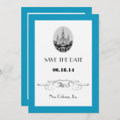 ニューオーリンズ ジャクソン広場 保存日付カード 招待状 (正面/裏面)