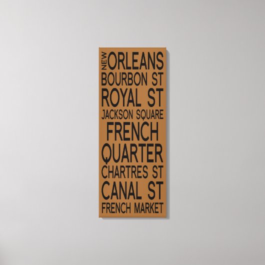 ニューオーリンズ |タイポグラフィ キャンバスプリント (正面)