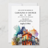 ニューオーリンズ ノーラ ルイジアナ - 水彩 招待状 (正面)