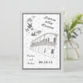 ニューオーリンズ フレンチクォーターの「保存の日」カード セーブザデート (スタンド正面)