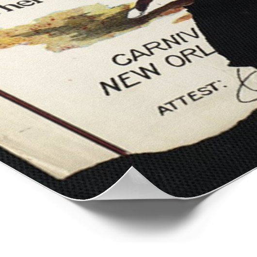 ニューオーリンズ・マルディグラスヴィンテージ旅行のポスター広告 ポスター (角)