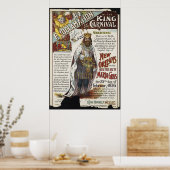 ニューオーリンズ・マルディグラスヴィンテージ旅行のポスター広告 ポスター (キッチン)