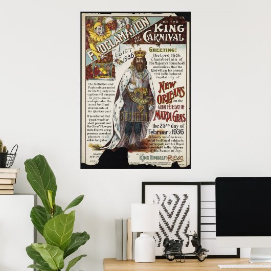 ニューオーリンズ・マルディグラスヴィンテージ旅行のポスター広告 ポスター (ホームオフィス)